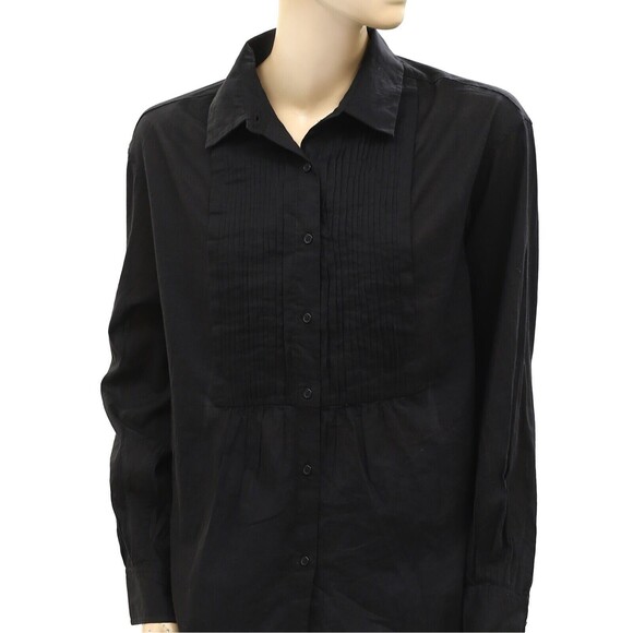 Nili Lotan Daniel Voile Tuxedo Pintucked Buttondown Tunic Shirt Top M NEW 281709 - Picture 6 of 8